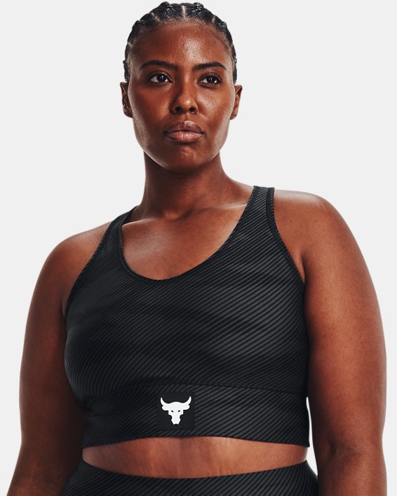 Soutien-gorge de sport Project Rock HeatGear® pour femme, Black, pdpMainDesktop image number 3